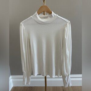 Sanctuary On My Mind Mesh Sleeve Mock Neck Top in ivory Medium